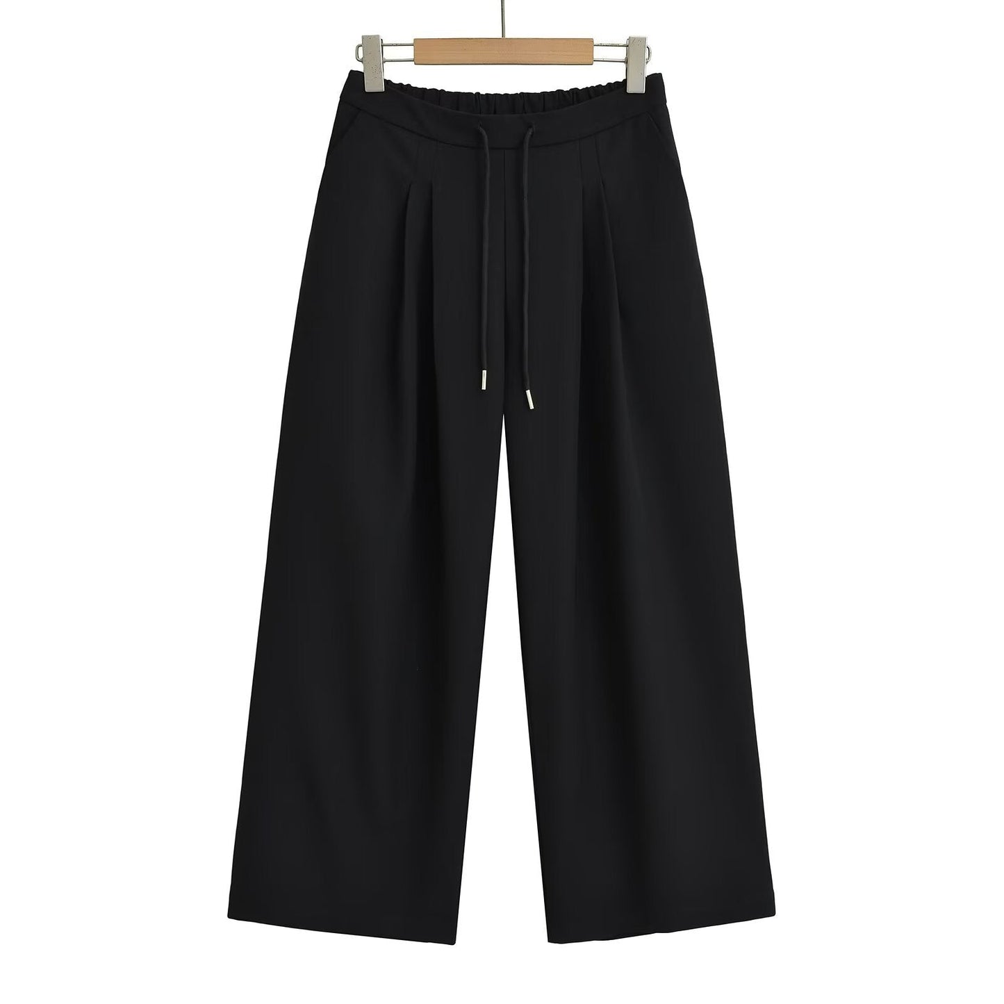 Kvinnors Bredbyxor Hög Midja Andningsbart Tyg Elegant Design-1