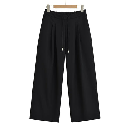 Kvinnors Bredbyxor Hög Midja Andningsbart Tyg Elegant Design-1