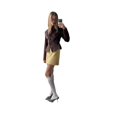 Dam Sammetjacka Elegant Smal Krage Mjuk Sammet-6