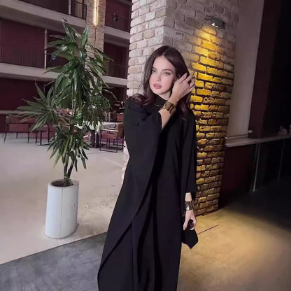 Dam Maxiklänning Etnisk Stil Lång Ärmar Lätt Tyg-3