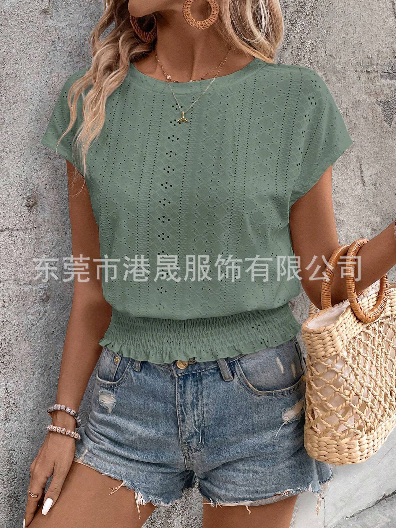 Variant image for Dam T-shirt Kortärmad Jacquardmönster Polyester-9