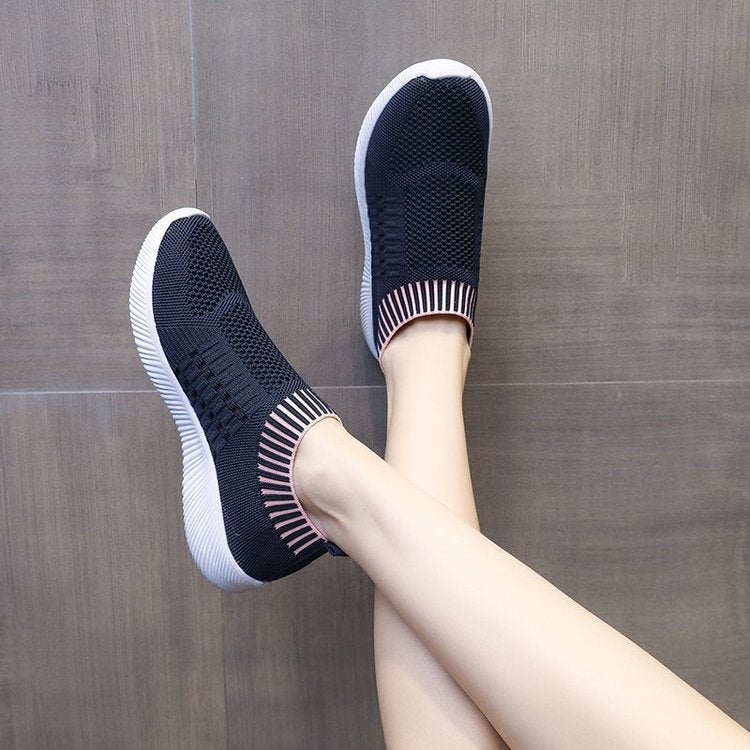 Kvinnors Slip-On Sneakers Sportig Nätmaterial 3