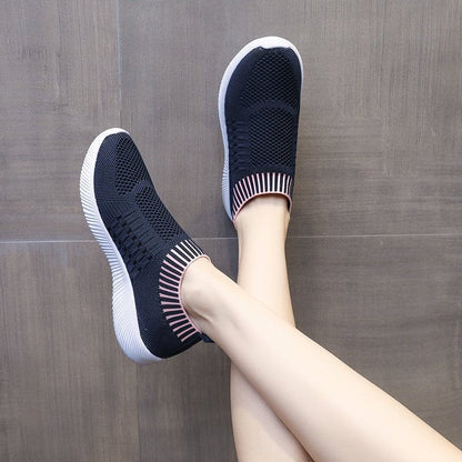 Kvinnors Slip-On Sneakers Sportig Nätmaterial 3