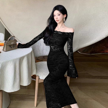 Damklänning Bodycon Slim-Fit Unik Design Högkvalitativt Tyg-4