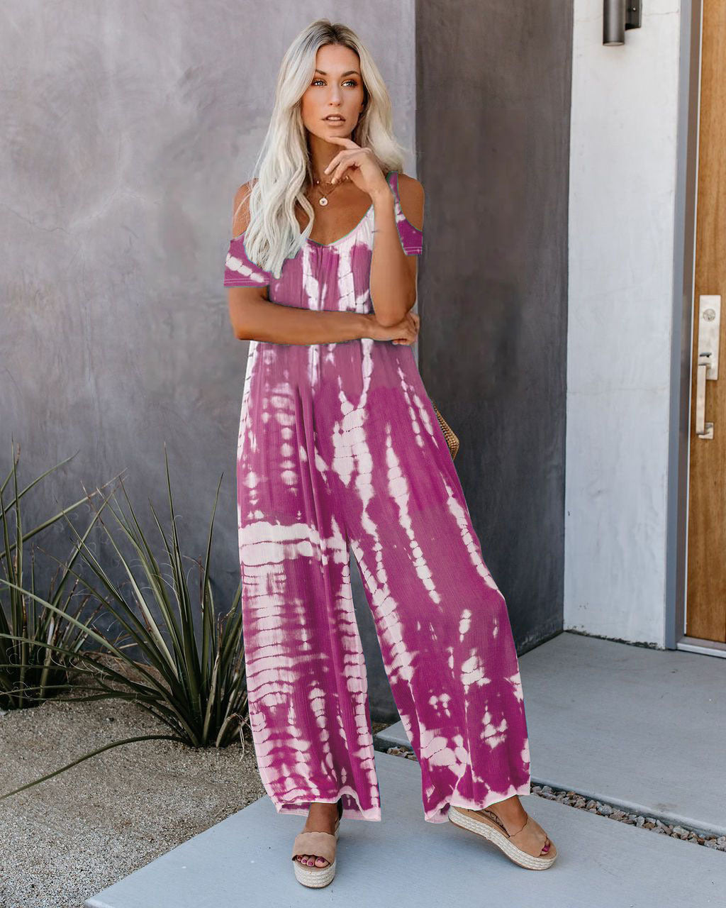 Dam Jumpsuit Avslappnad Kortärmad 100% Bomull Med Fickor 10