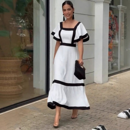 Kvinnors Lång Klänning Delad Smal Fit Spandex Polyester-2