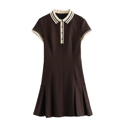 Damklänning A-linje Blommig Kortärmad Polyester Midi-4