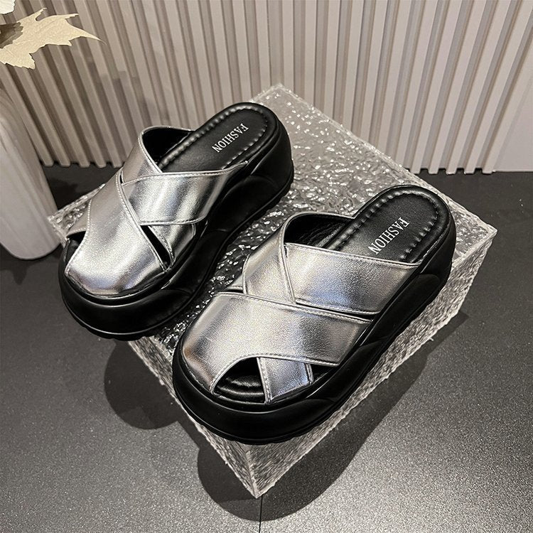 Kvinnor Kil Pantoletter Elegant Skimrande Syntetiskt Material 2