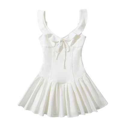 Fina Dam Klänningar Rufsad Design Svängande Kjol Hållbar Vävd Material 1