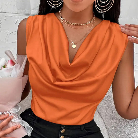 Elegant Festtopp med Samlad Hals i Mjukt Tyg – Perfekt för Vardag och Fest, Finns i S-XL 1