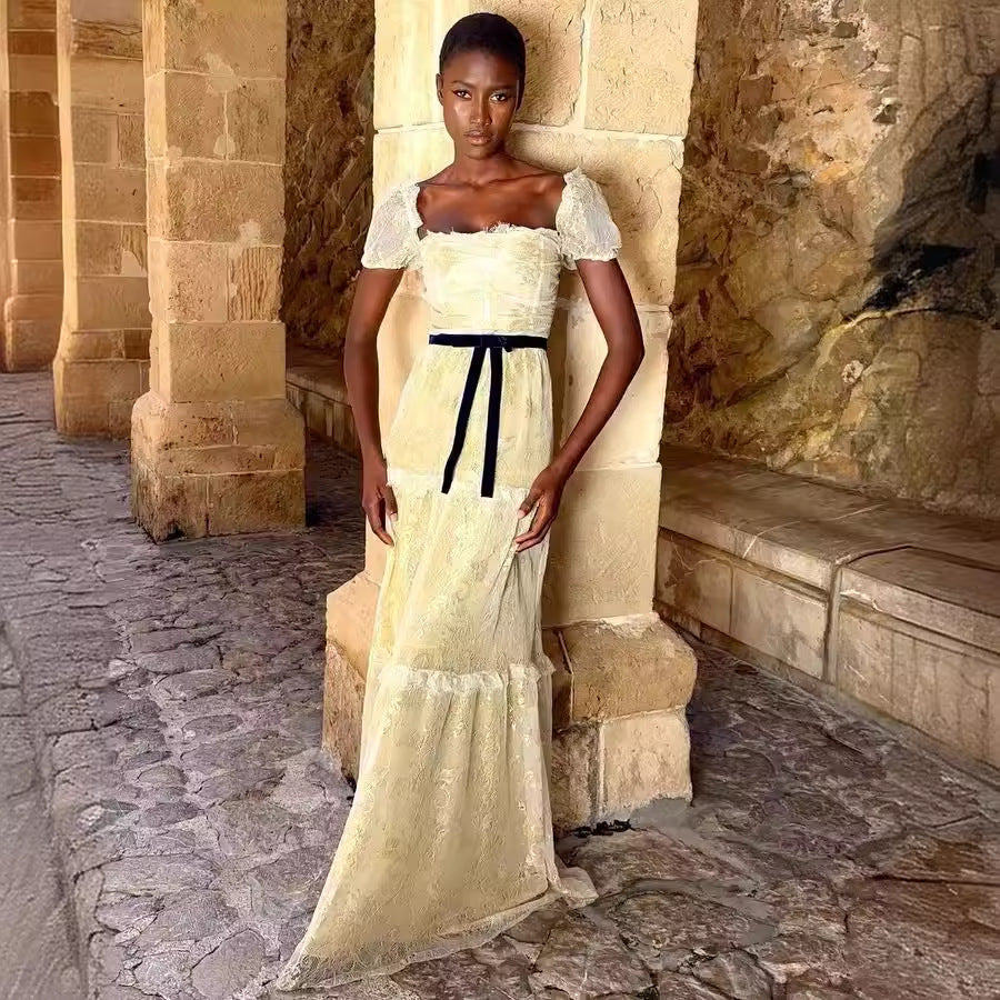 Dam Långklänning Elegant Spandex för Fest och Bröllop-2