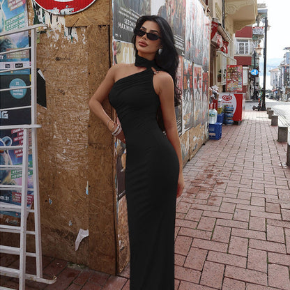 Kvinnors Aftonklänning Asymmetrisk Snitt med Ruffle Detaljer Högkvalitativt Tyg 8