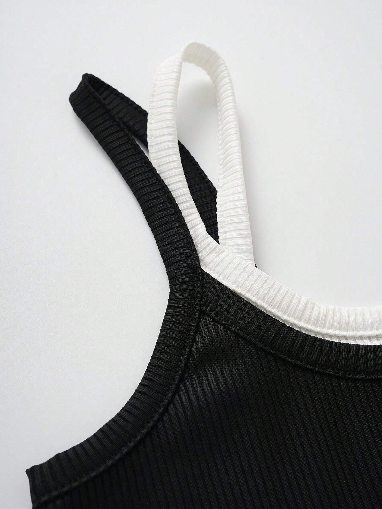 Damklänning Smal Passform Färgblockerande Polyester-4