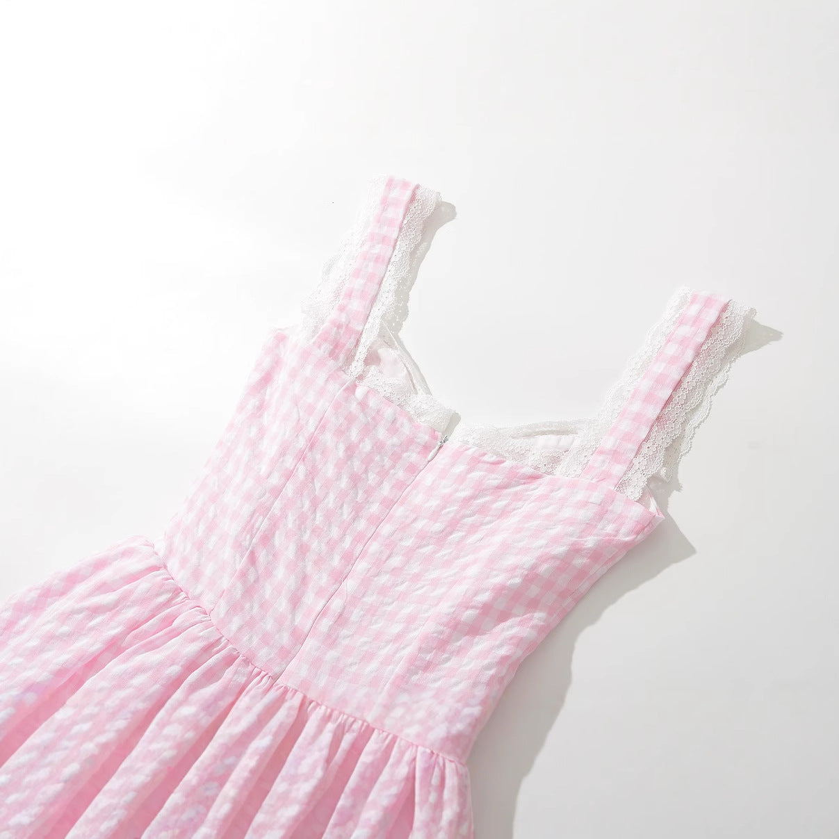 Dam Sommarklänning Voluminös Kjol Romantiska Detaljer Lätt Bomullsmix 4