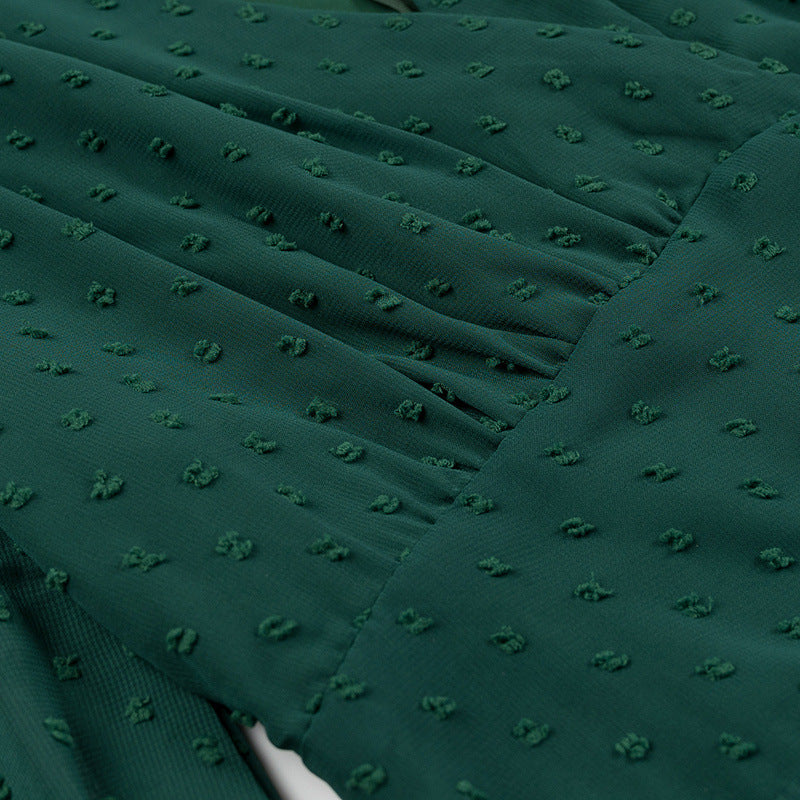 Dam Maxi Klänning A-Linje Jacquard Långärmad Fina Dam Klänningar-4