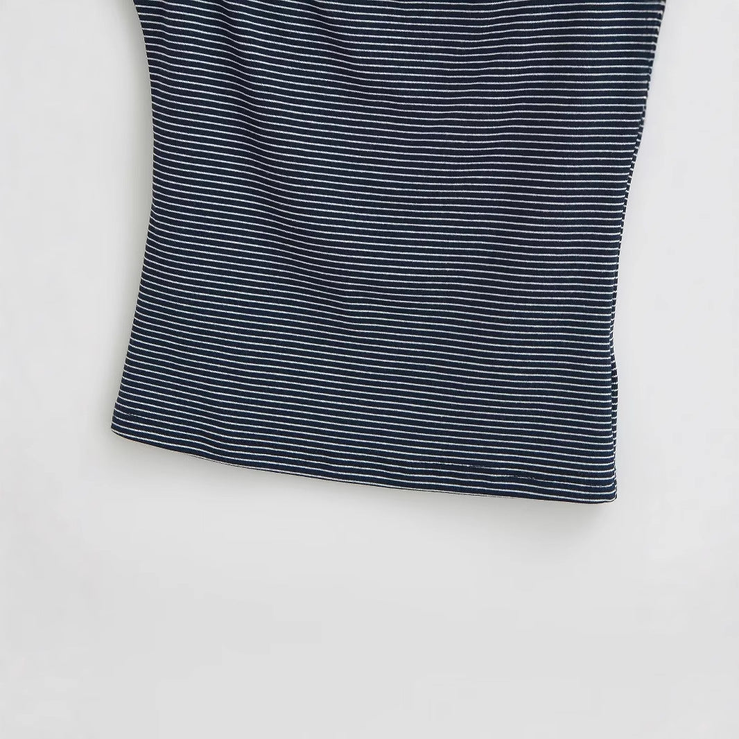 Damens Topp Spaghettiband Ränder Andningsbart Tyg 4