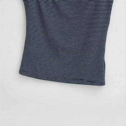 Damens Topp Spaghettiband Ränder Andningsbart Tyg 4