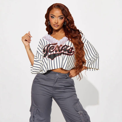 Dam T-shirt V-ringad Polyester Trendig Stil Komfortabel Passform-3