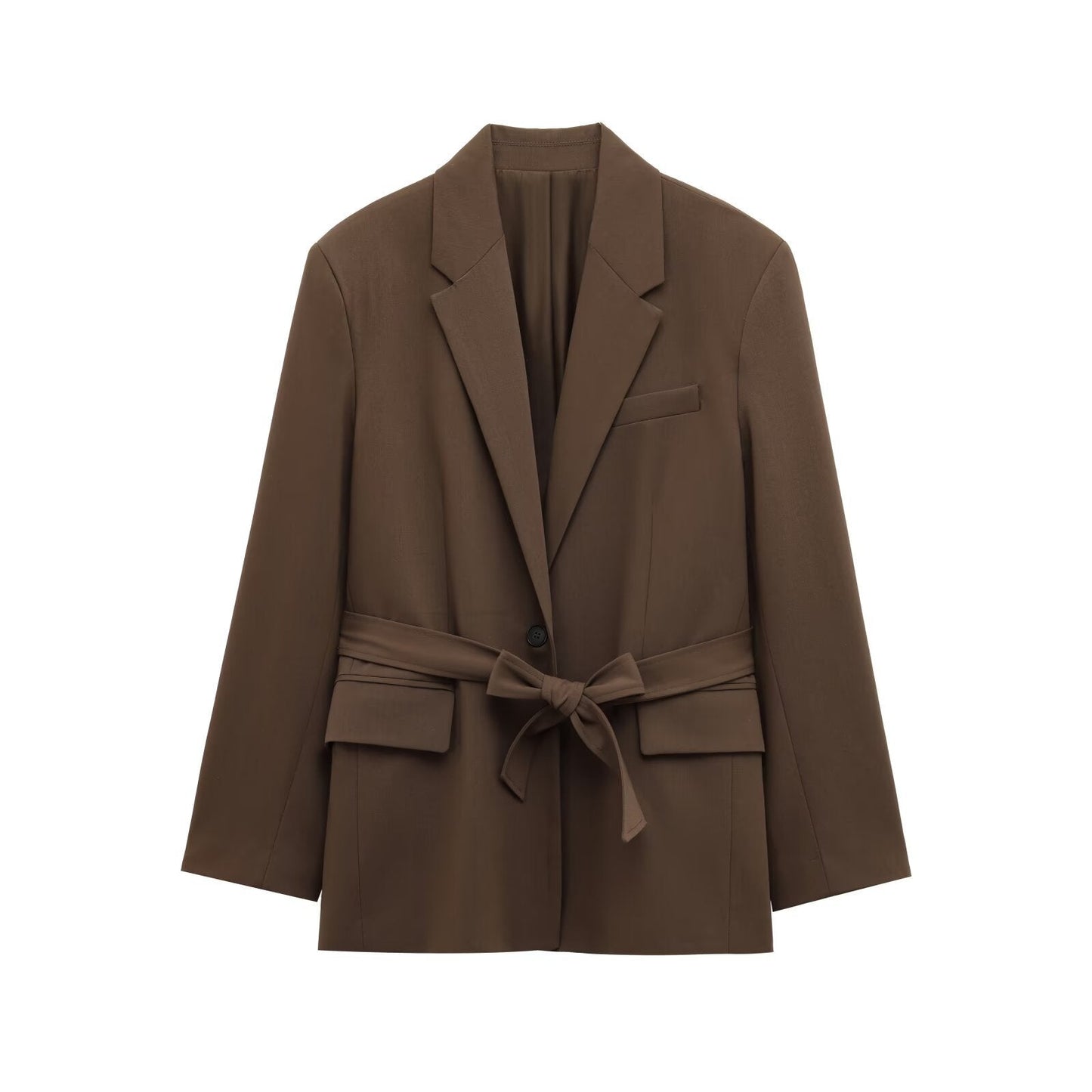 Dam Byxdress Mönstrad med Bälte i Högkvalitativt Tyg-1