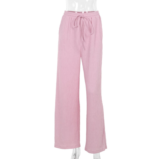 Kvinnors Casual Tröja med Elastiskt Midjeband – Mjuk Jersey, Avslappnad Passform, Justerbar Snörning, Bred Benarea 1