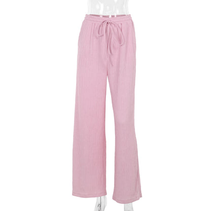 Kvinnors Casual Tröja med Elastiskt Midjeband – Mjuk Jersey, Avslappnad Passform, Justerbar Snörning, Bred Benarea 7