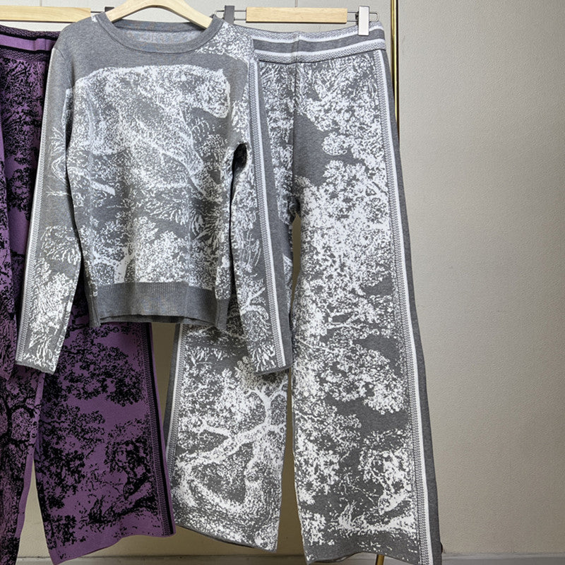 Dam Stickad Tröja med Tryckt Tiger-Jacquard Akryl och Spandex-5