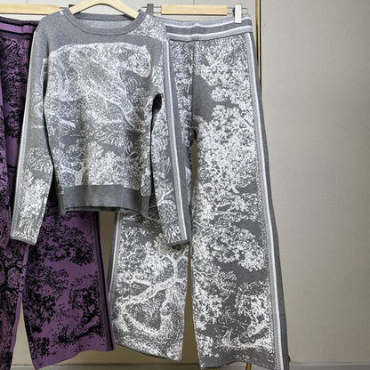 Dam Stickad Tröja med Tryckt Tiger-Jacquard Akryl och Spandex-5