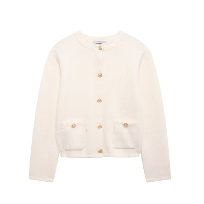 Lång Kofta Dam Med Gyllene Knappar Polyester-4