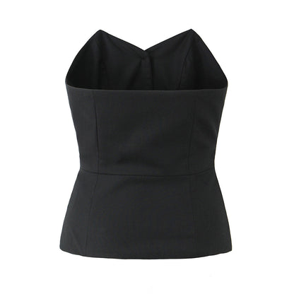 Kvinnor Bustier V-Hals Skräddarsydd Högkvalitativt Tyg 3