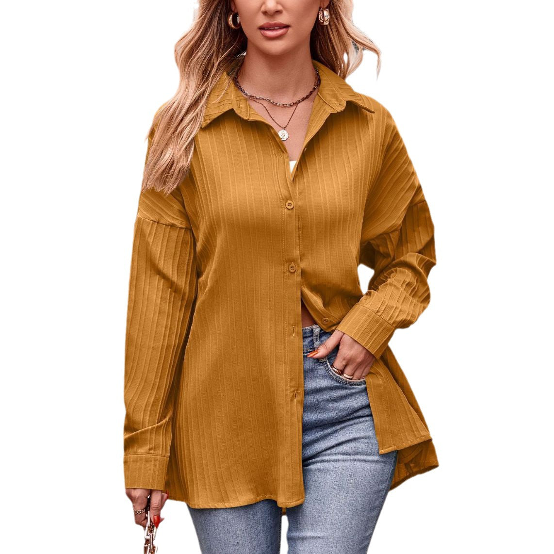 Herrskjorta Långärmad Monokrom Jacquard 100% Bomull-5