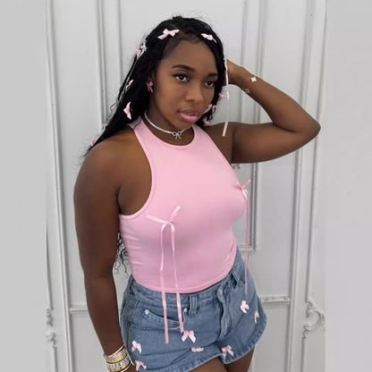 Kvinnors Slingtank Monokrom Polyester Spandex-4