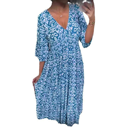 Dam Klänning Elegant Pendelstil Polyester Kort Ärmd-6