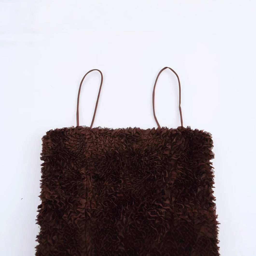 Dam Mesh Topp Fluffig Polyester-3