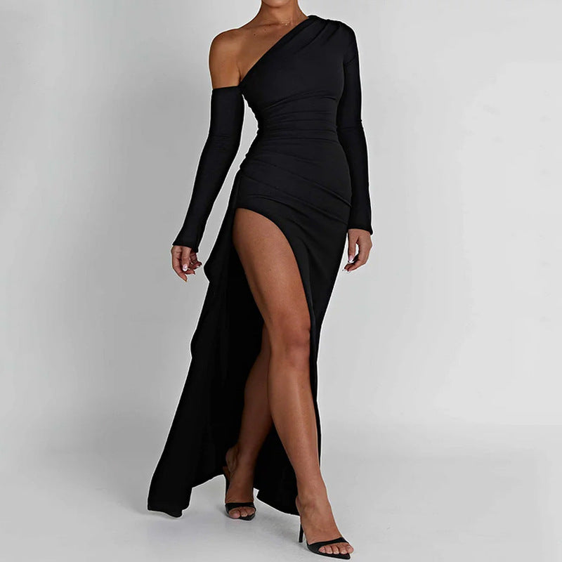 Maxiklänning Dam Långärmad Bodycon Polyester-3