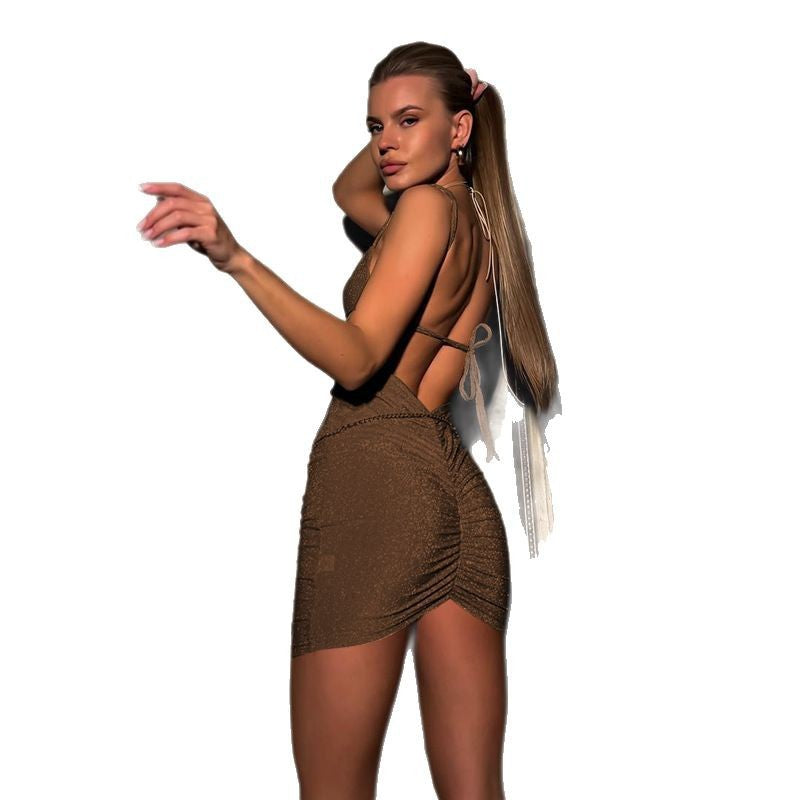 Festliches Kleid mit Justierbaren Spaghettiremmar – Figurnah, Schimmerndes Elastisches Material, Perfekt für Partys und Anlässe 6