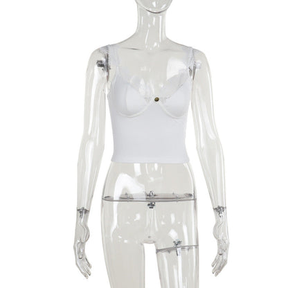 Variant image for Kvinnors Bustier Justerbara Bärar Mjuk Bomullsmix Elegant Detalj-1