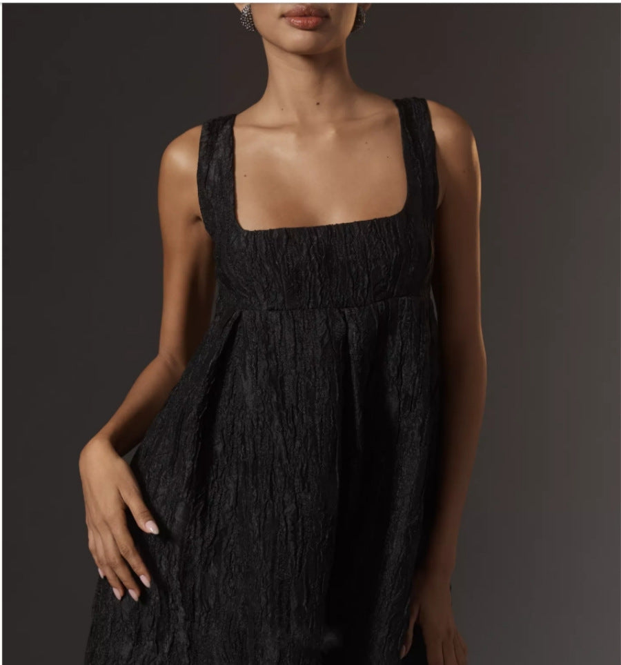 Kvinna A-Line Klänning Fyrkantig Urringning Spandex-6