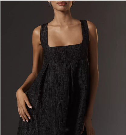 Kvinna A-Line Klänning Fyrkantig Urringning Spandex-6