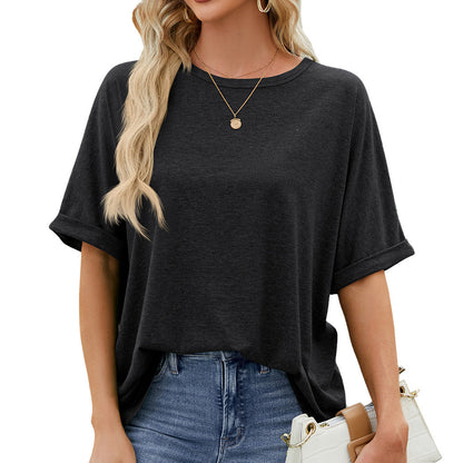 Variant image for Dam T-Shirt Löst Fit Monokrom Bomull Casual-1