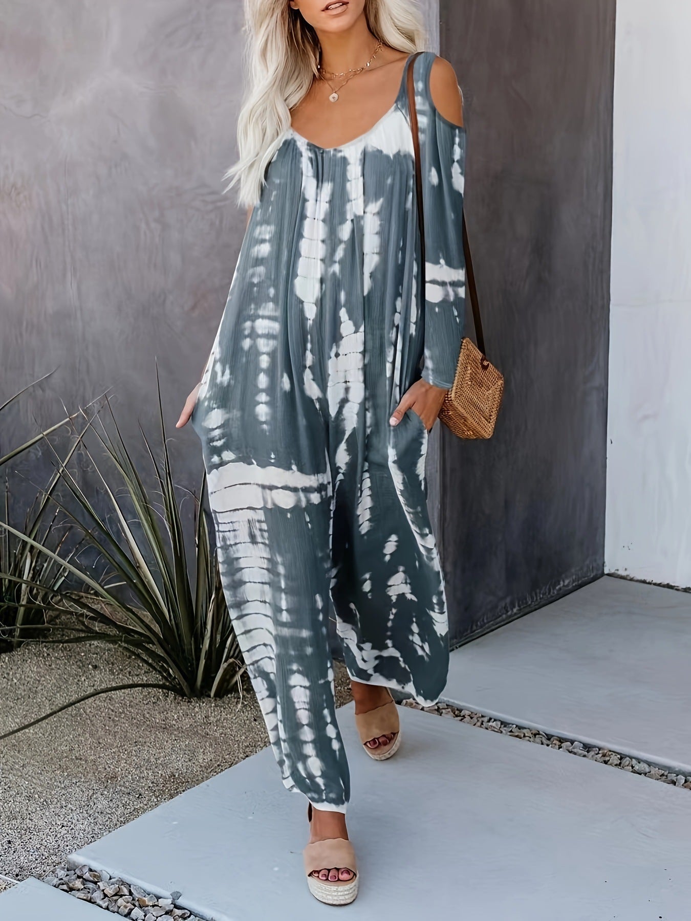 Variant image for Dam Jumpsuit Långärmad Löst Snitt Polyester Hög Midja Casual-9