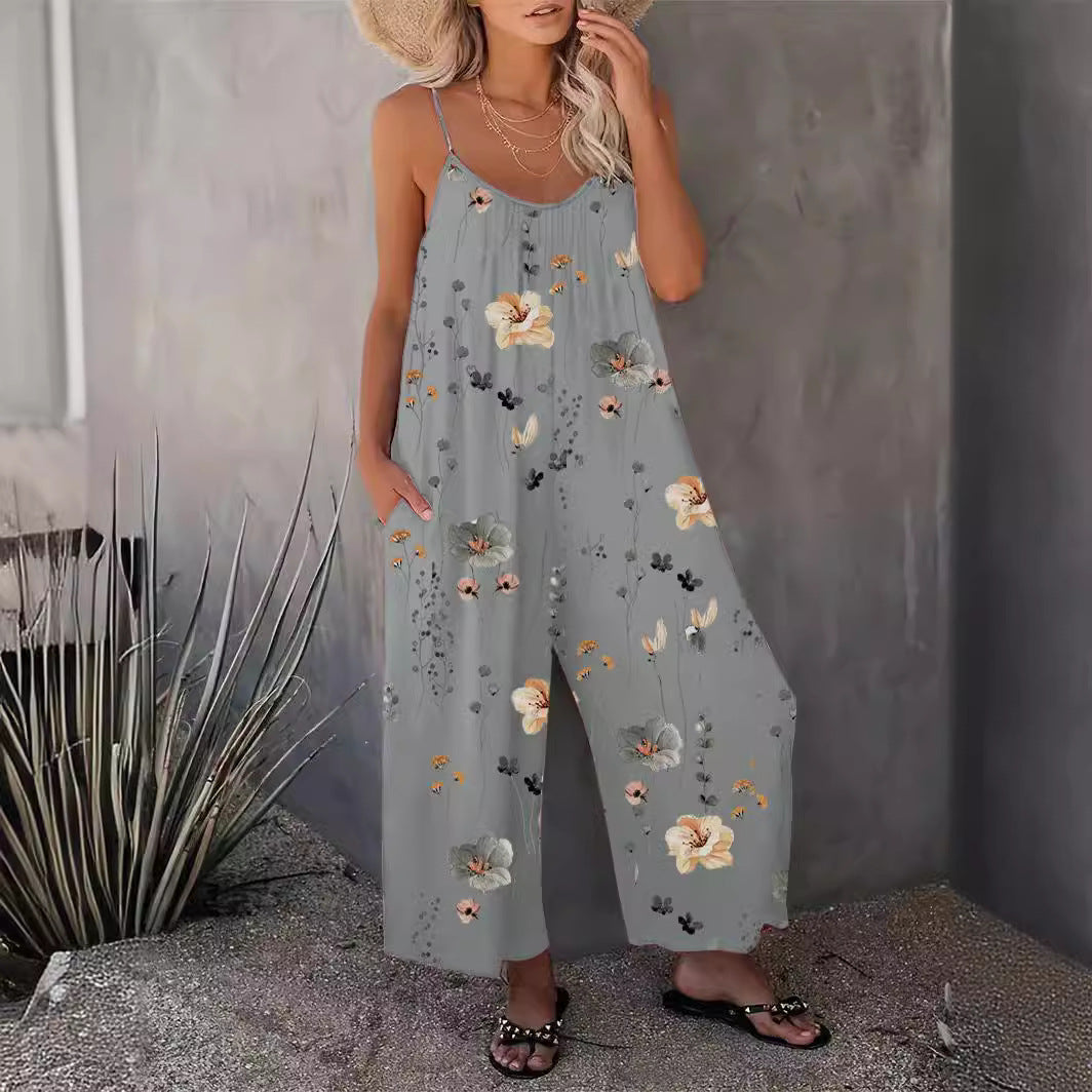 Dam Jumpsuit Ärmlös Casual Polyester Lång Byxlängd Medelhög Midja-3