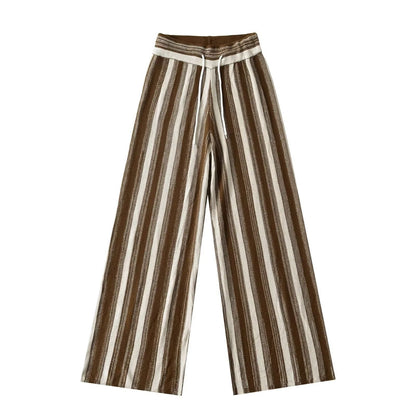 Kvinnors Palazzo-byxor Strukturerat Stripmönster Polyester 1