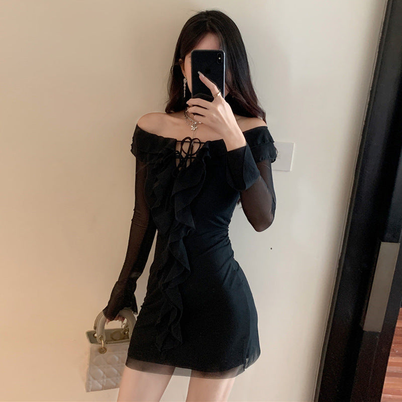 Dam Off-Shoulder Klänning Transparent Kort для Sommarkvällar-2