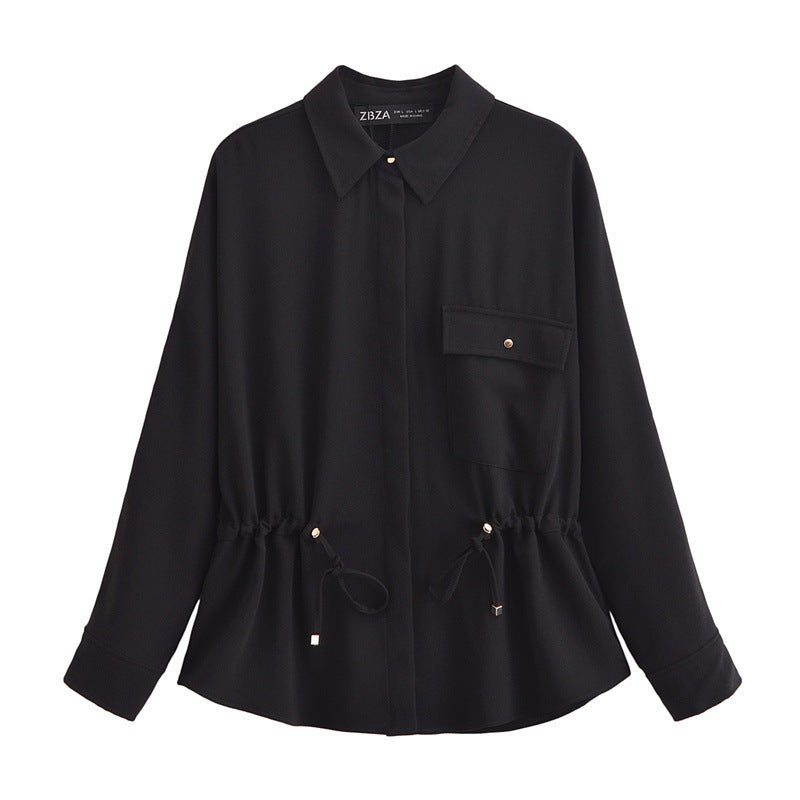 Dam Chiffon Set Skjorta och Vida Byxor Elegant Lätt Material 1