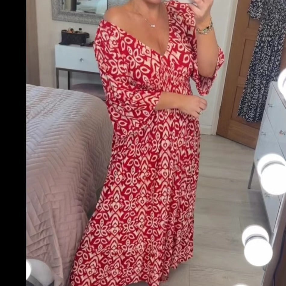 Variant image for Kvinnors Lång Klänning Trendig Polyester-9