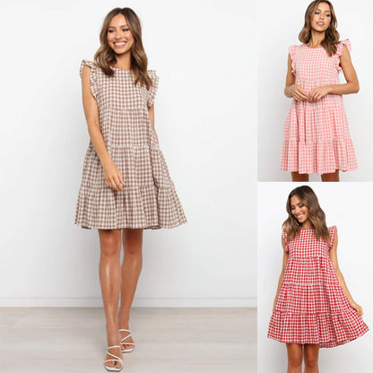 Damklänning A-line Löst Passform Polyesterblandning-2