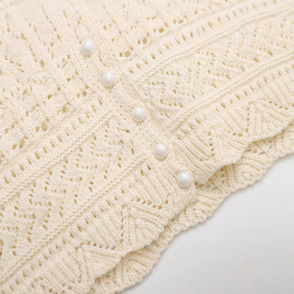 Kvinnors Cardigan Kortärmad Spetsdetaljer Lätt Tyg-4