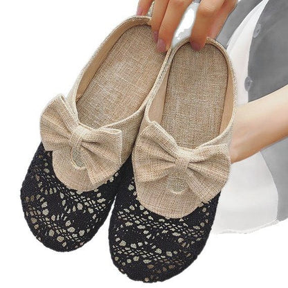 Dam Tofflor Blommigt Virkningsmönster med Slingdetalj Textil och Syntet-6