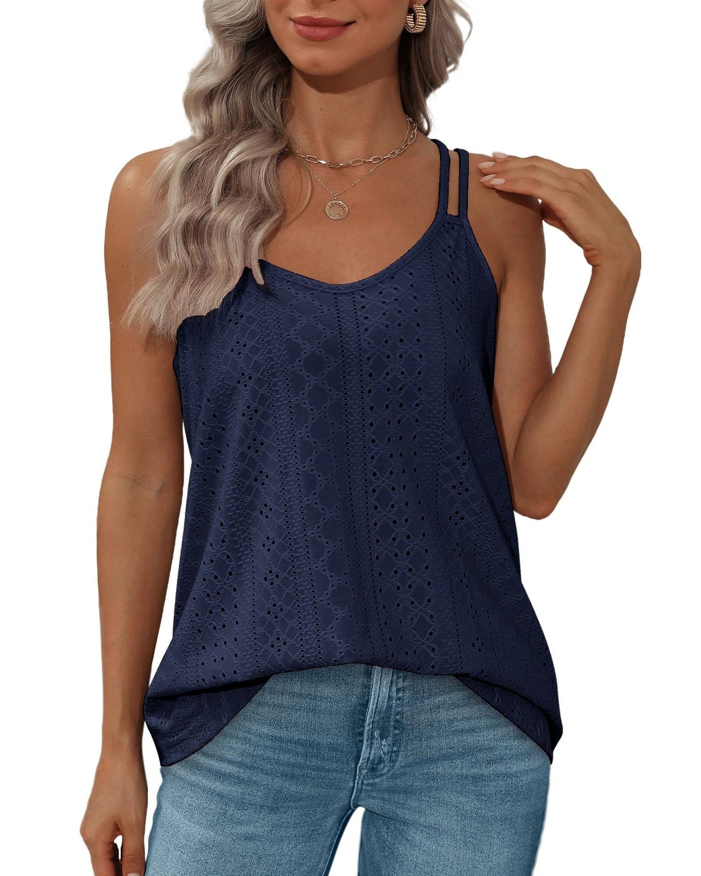 Variant image for Dam Tank Top Ärmlös Rund Krage Polyester Lätt-61