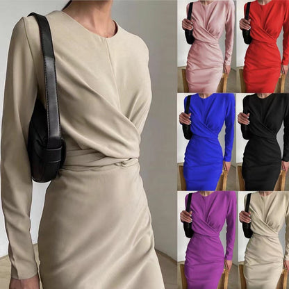 Kvinnors Bodycon Klänning Hög Midja Polyester A-linjeformad-2